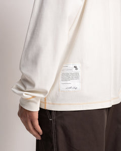 Tatreez Logo Contrast Stitched Long Sleeve Shirt  (Off White)