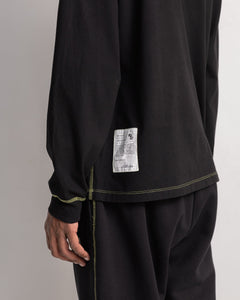 Tatreez Logo Contrast Stitched Long Sleeve Shirt  (Off-Black)