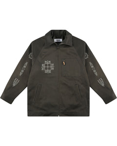 Raglan Cotton Makhlut Jacket (Dark Brown)