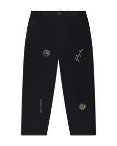 Wardat Wool-Blend Elasticated Waistband Pants (Navy)