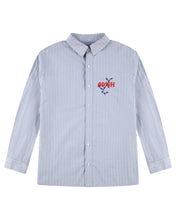 Load image into Gallery viewer, Nafnuf Logo Cotton Striped Shirt  (Light Blue)
