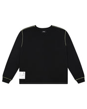 Load image into Gallery viewer, Tatreez Logo Contrast Stitched Long Sleeve Shirt  (Off-Black)
