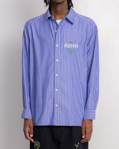 Nafnuf Logo Cotton Striped Shirt (Blue)